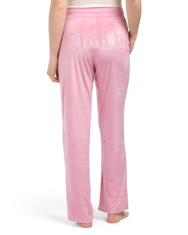 Velvet Fleece Rhinestone Wide Leg Pants | TJ Maxx