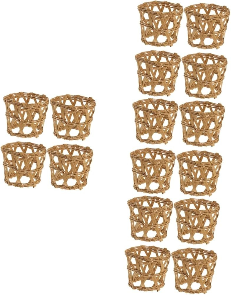 16pcs Drinking Cup Sleeves Rattan Bottle Sleeve Woven Cup Holder Home Covers Heat Resistant | Amazon (US)