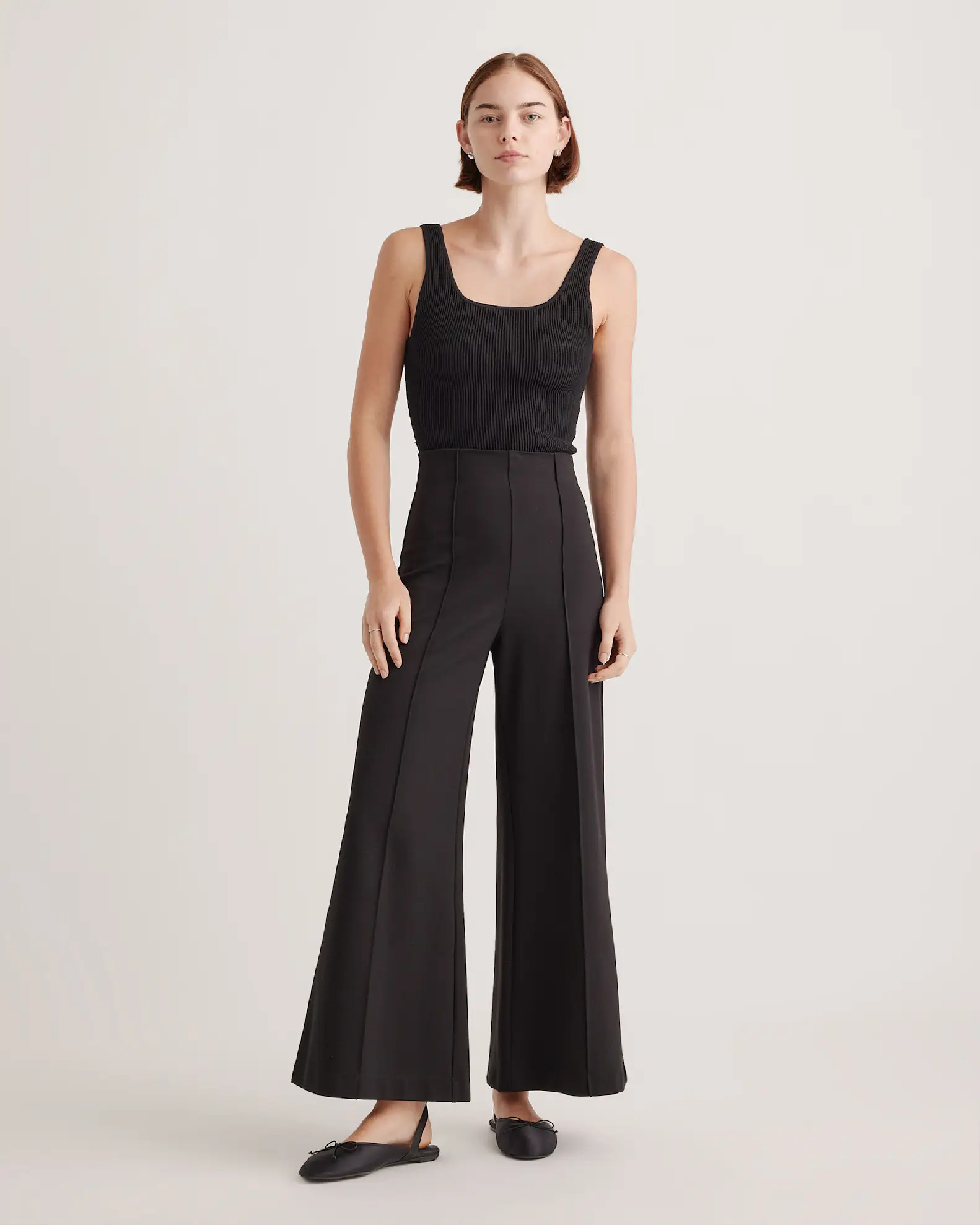 Ultra-Stretch Ponte Super Wide Leg Ankle Pants | Quince