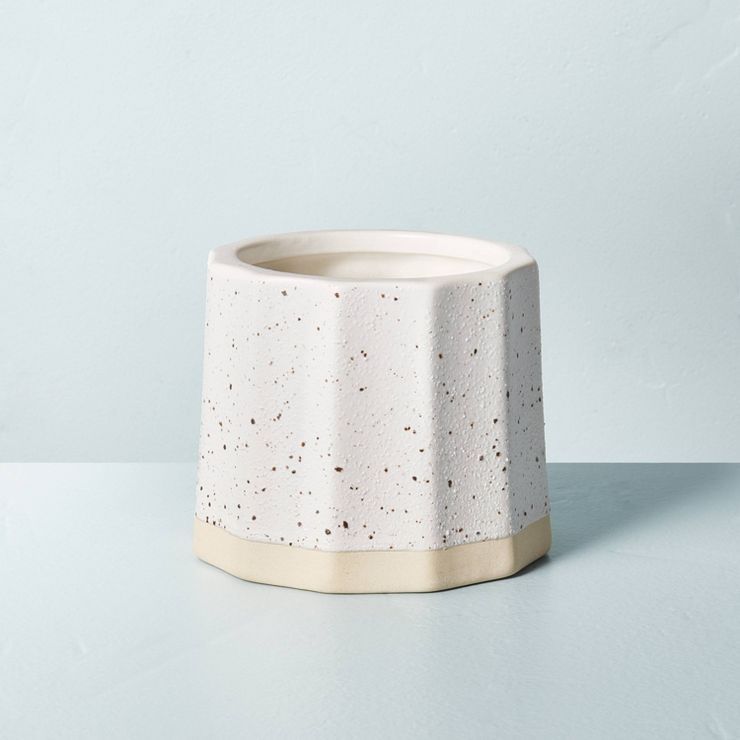 Wide Fluted Speckled Ceramic Herbs Jar Candle Tonal Cream 11oz - Hearth & Hand™ with Magnolia | Target