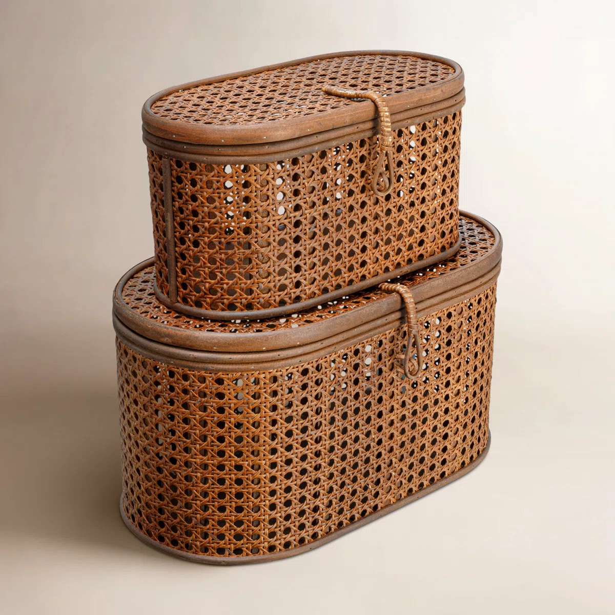 Edelie Coastal Rattan Decorative Basket - Set of 2 | Birch Lane