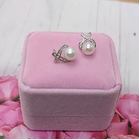 Baycosin Diamond Pearl Stud Earrings For Teen Girls Minimalist Piercing Studs Trendy Earrings | Walmart (US)