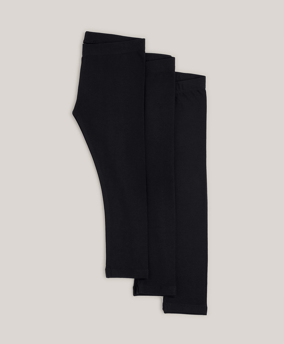 Kid's Black Classic Leggings 3-Pack 1T | Pact Apparel