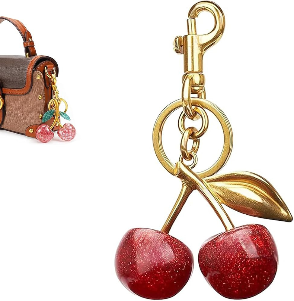 Cherry Keychain Cherry bag charms Cherry keychain bag charms for handbags Sparkling Cherry Bag wi... | Amazon (US)