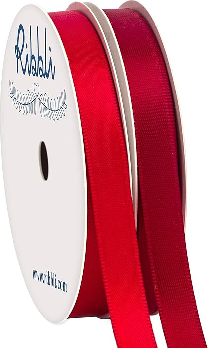 Ribbli 2 Rolls Satin Hot Red & Scarlet Craft Ribbon,Total 20 Yards,(Hot Red 3/8-Inch x 10-Yard, S... | Amazon (US)
