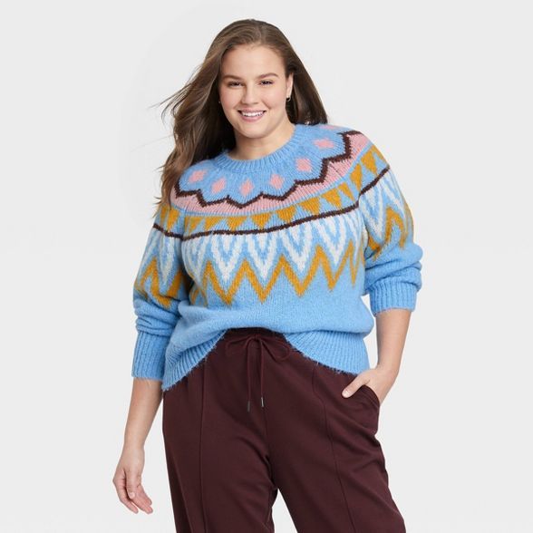 Women's Crewneck Sweater - A New Day™ Fair Isle | Target