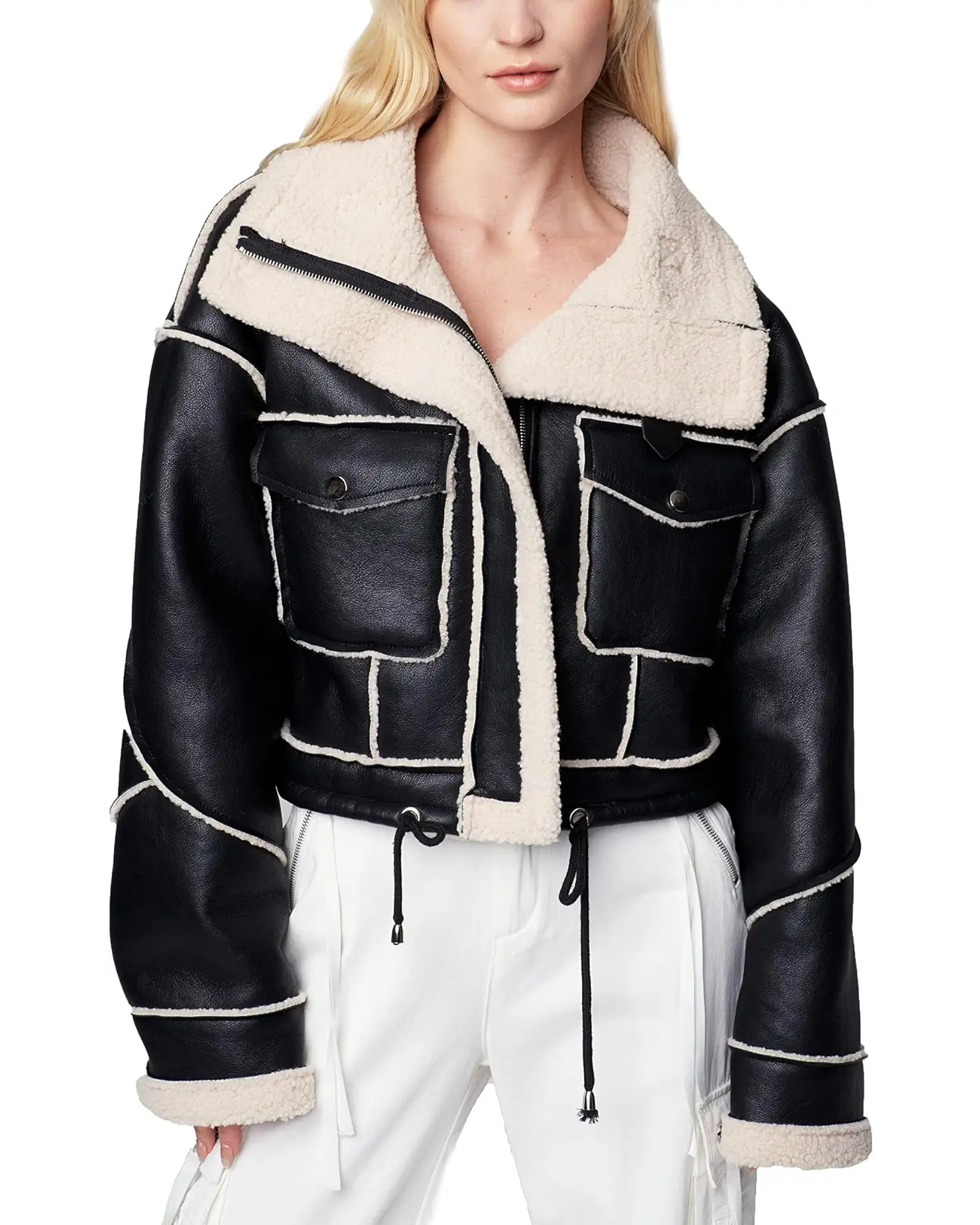 Blank NYC Sherpa Bonded Moto Jacket | Zappos