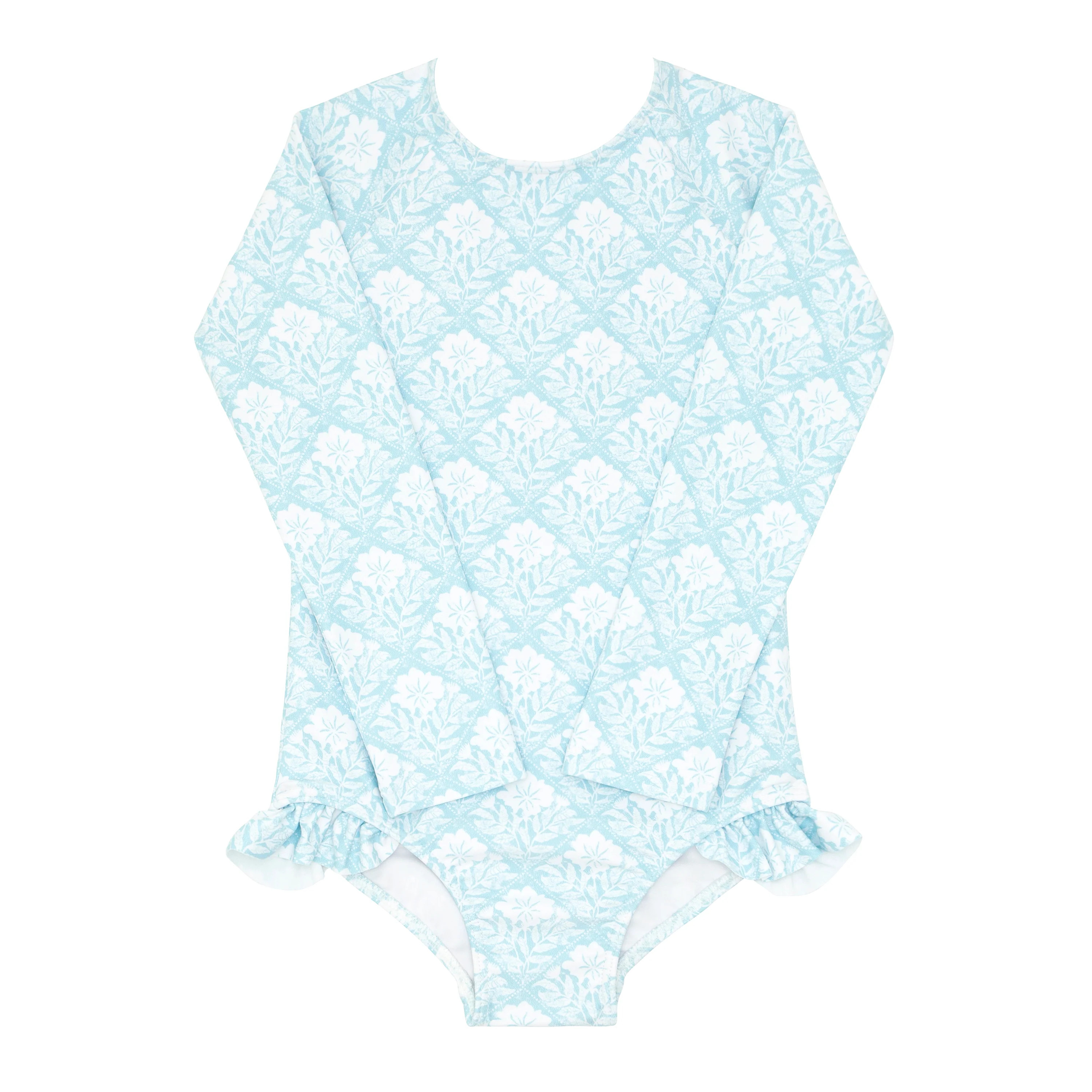girls plumeria quilt rashguard one piece | minnow