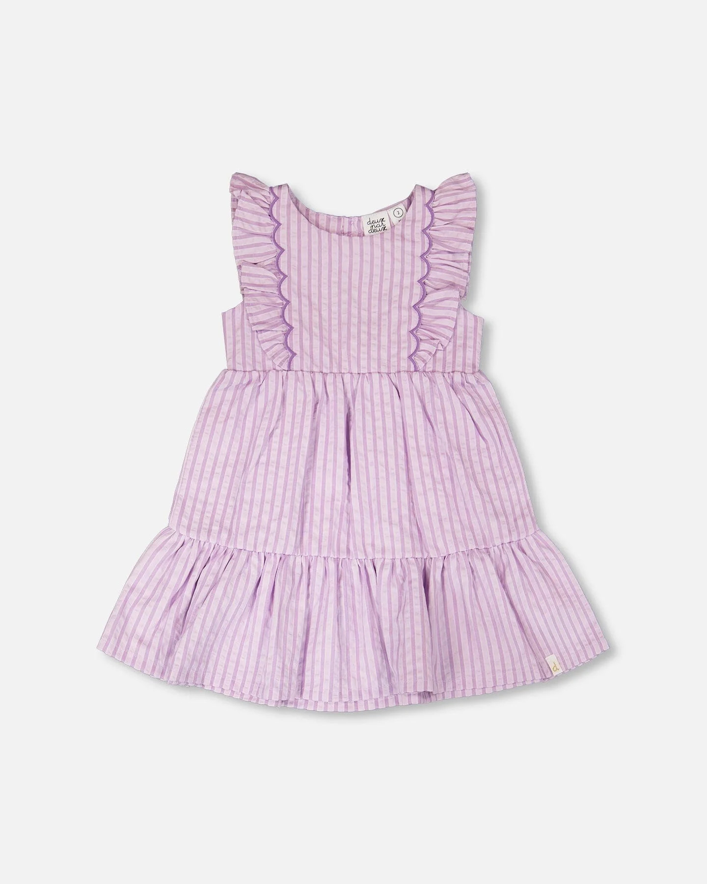Striped Dress Lavender - Deux par Deux | Deux par Deux Childrens Designer Clothing