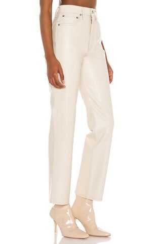 AGOLDE Recycled Leather 90's Pinch Waist Pant in Powder from Revolve.com | Revolve Clothing (Global)