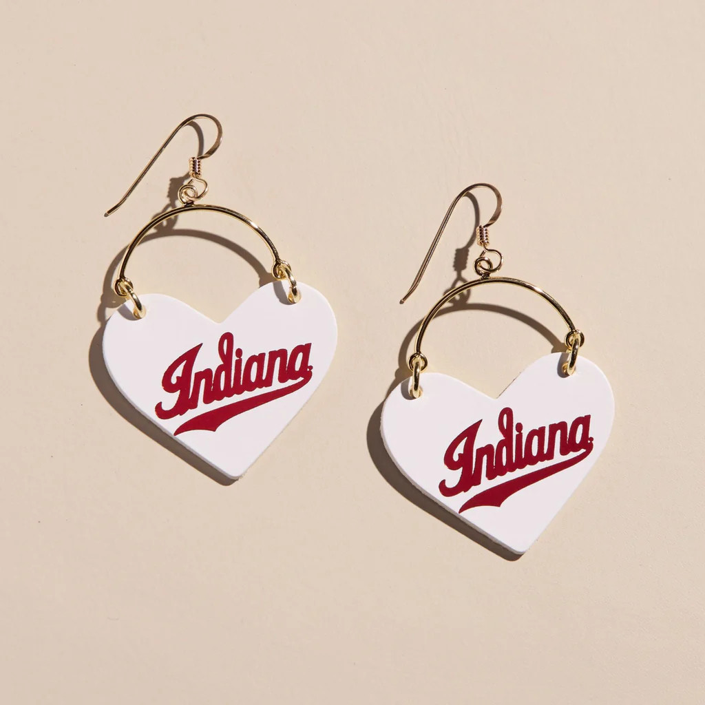 White Indiana University Script Lover | Nickel and Suede