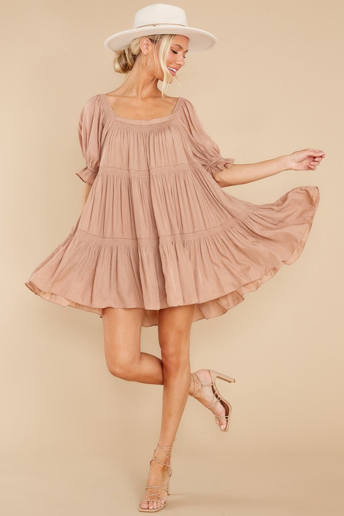 Sweet Fascination Light Mocha Romper Dress | Red Dress 