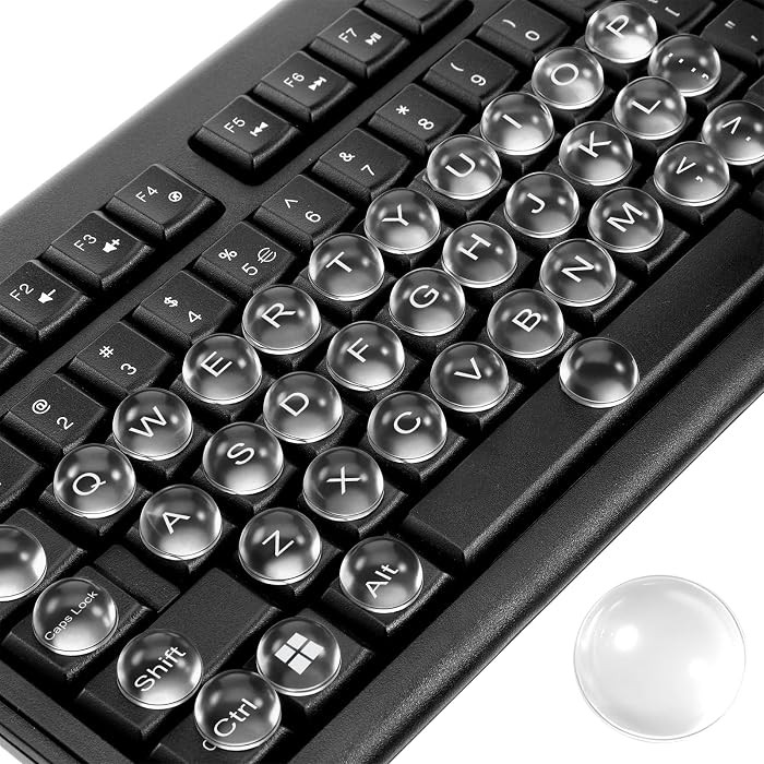 36 Pcs Keyboard Stickers for Long Nails 0.63'' Clear Long Nail Keyboard Covers Raised Key Board B... | Amazon (US)
