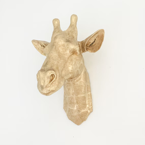ANY COLOR Resin Giraffe Head Wall Mount // Faux Taxidermy // Safari Animal // Fake Animal Bust //... | Etsy (US)