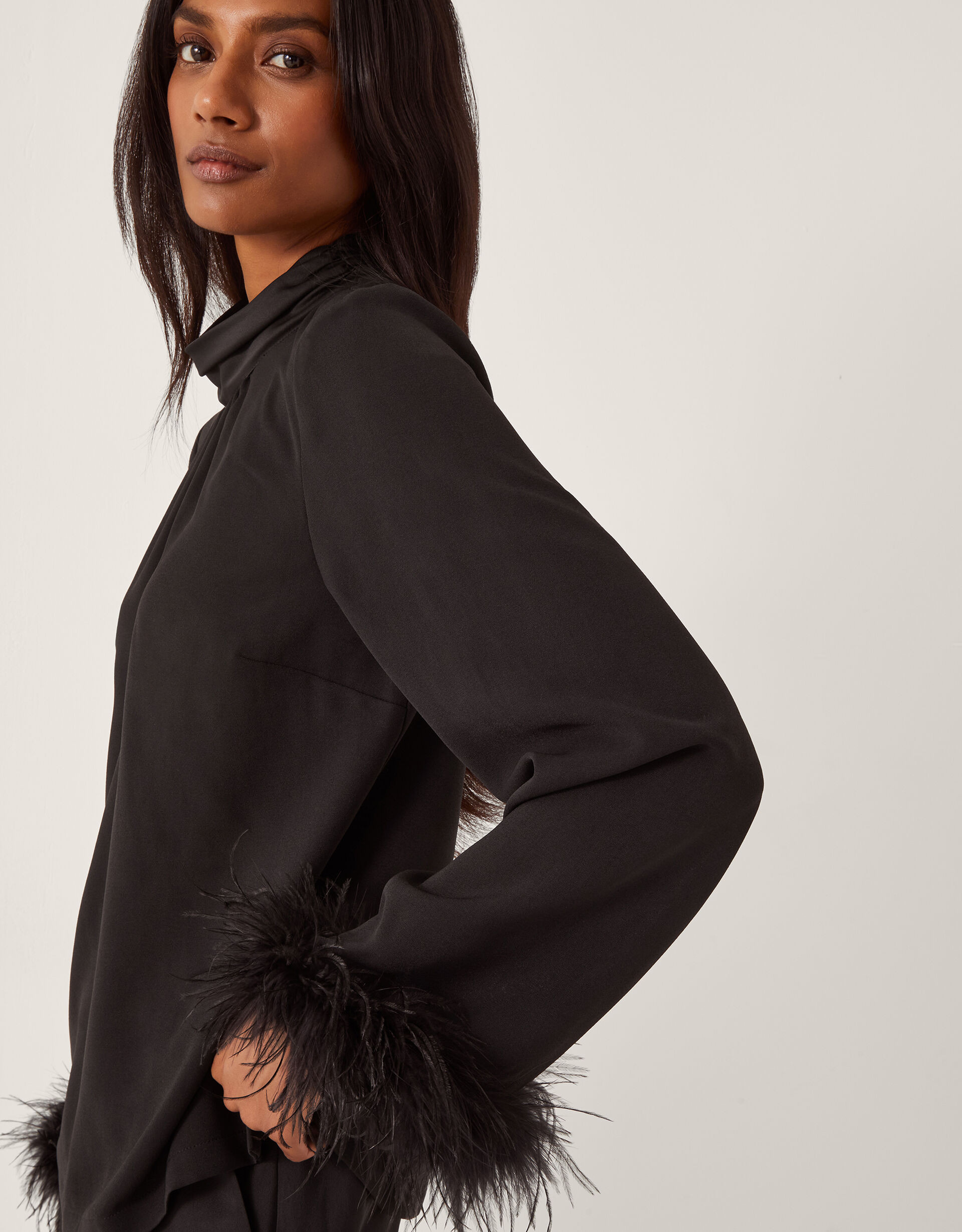 Luella Feather Cuff Top Black | Monsoon (UK)