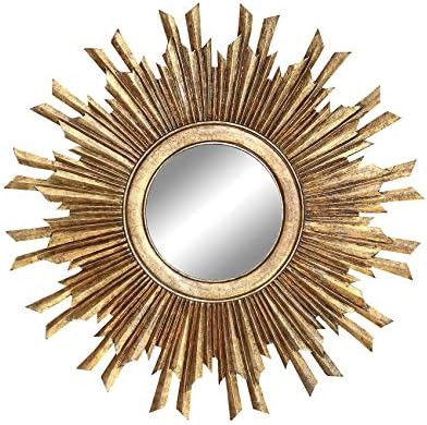 Amazon.com: Creative Co-Op Round Sunburst Wall Mirror with Gold Finish : Clothing, Shoes & Jewelr... | Amazon (US)