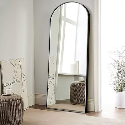 FORBATH Oversized Full Length Mirror, 71" x 31" Arched Full Body, Black Metal Frame Floor Mirror,... | Amazon (US)
