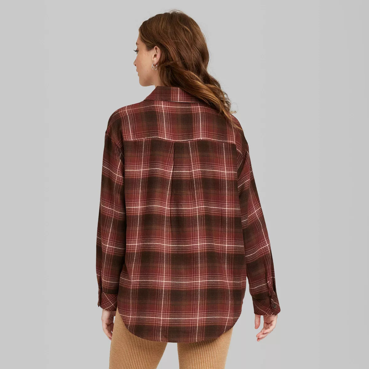 Women's Oversized Button-Down Flannel Shirt - Wild Fable™ Plaid | Target
