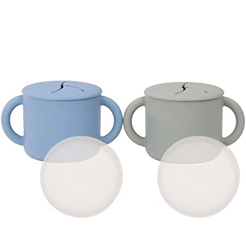 WeeSprout Snack Containers, Food Grade Silicone Cups, Spill-Proof Tops For Toddlers and Babies, Premium Hard Plastic Travel Lids, Dishwasher Safe, Set of 2 Snack Catchers | Amazon (US)