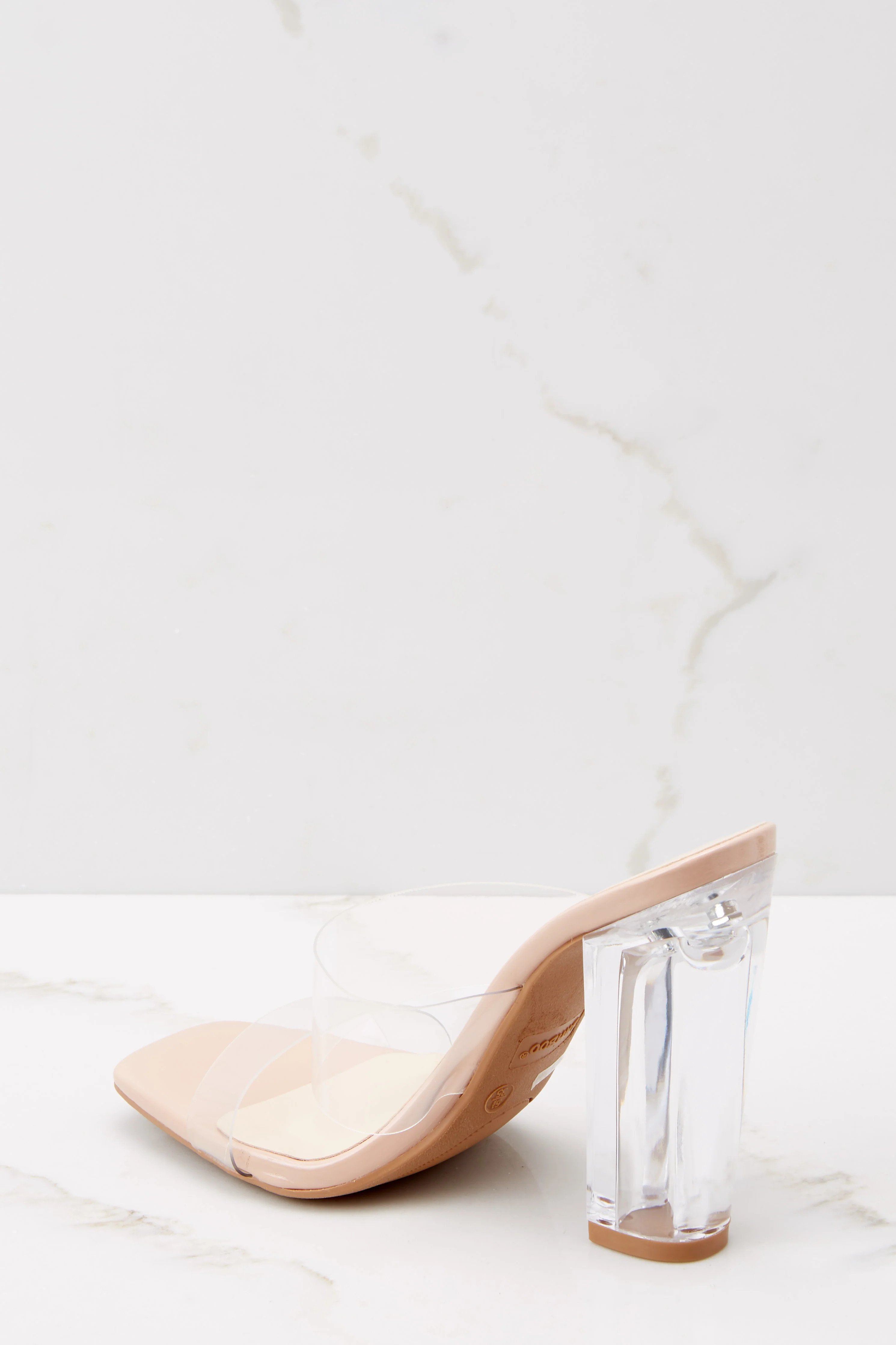 Grand Entrance Nude Patent And Clear Heels | Red Dress 
