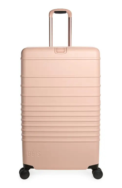 Béis The Large Check-In Hardside Roller Suitcase in Atlas Pink at Nordstrom | Nordstrom