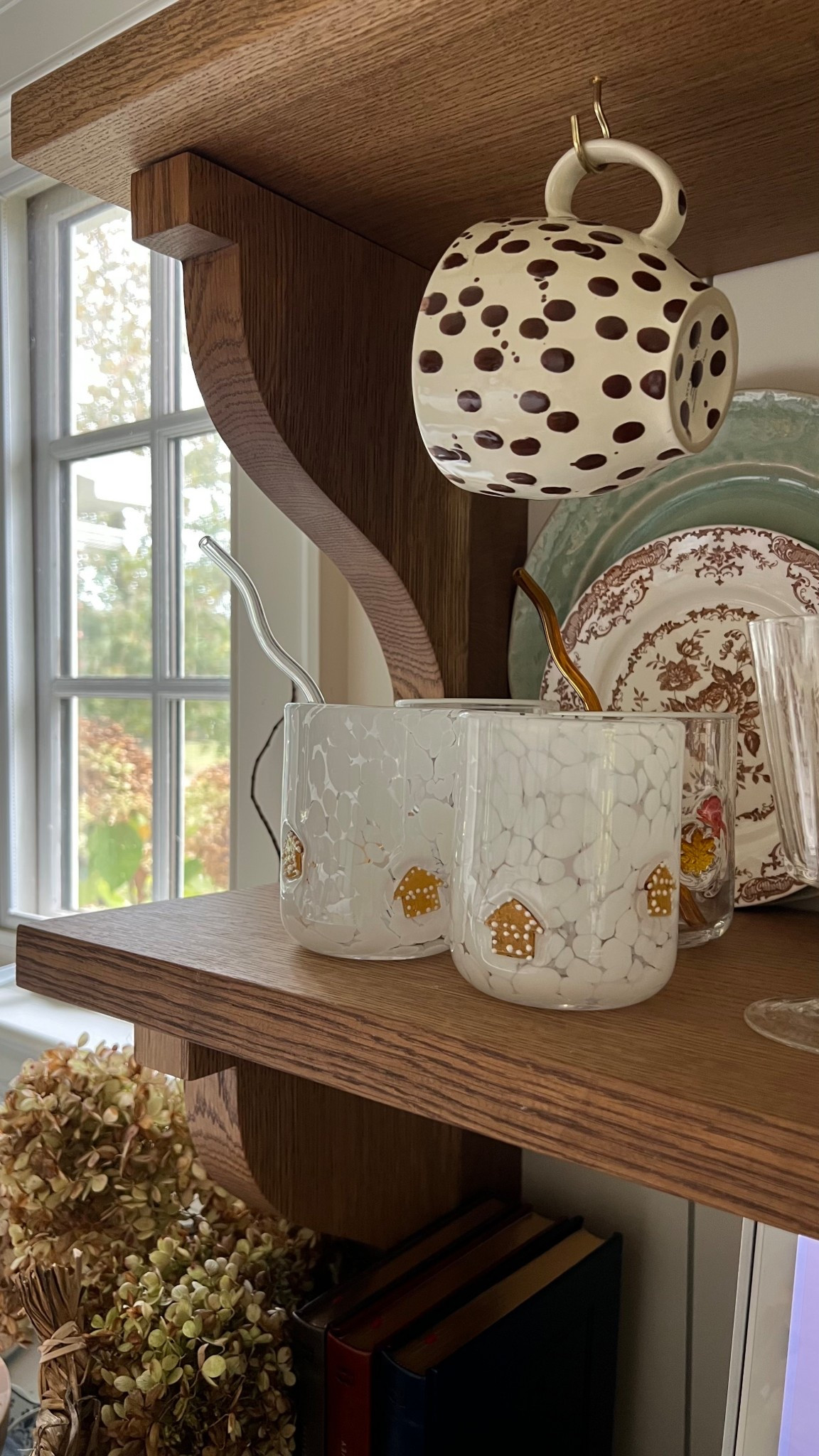 Holiday glasses with gingerbread houses! Splatter coffee mugs. Fall coffee bar. 

#LTKSeasonal #LTKHalloween #LTKHome