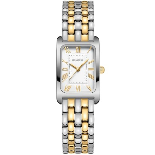 HOLSTOUR Relojes para mujer, pulsera vintage, esfera romana, caja rectangular, reloj dorado, impe... | Amazon (US)