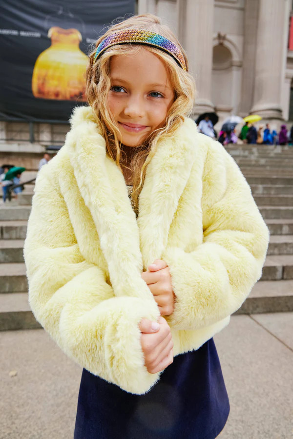 Little Miss Sunshine Faux Fur Jacket | Lola + The Boys