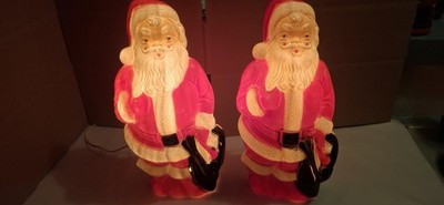 Two Vintage 1968 Empire Plastic Corp. Santa Blow Mold | eBay US