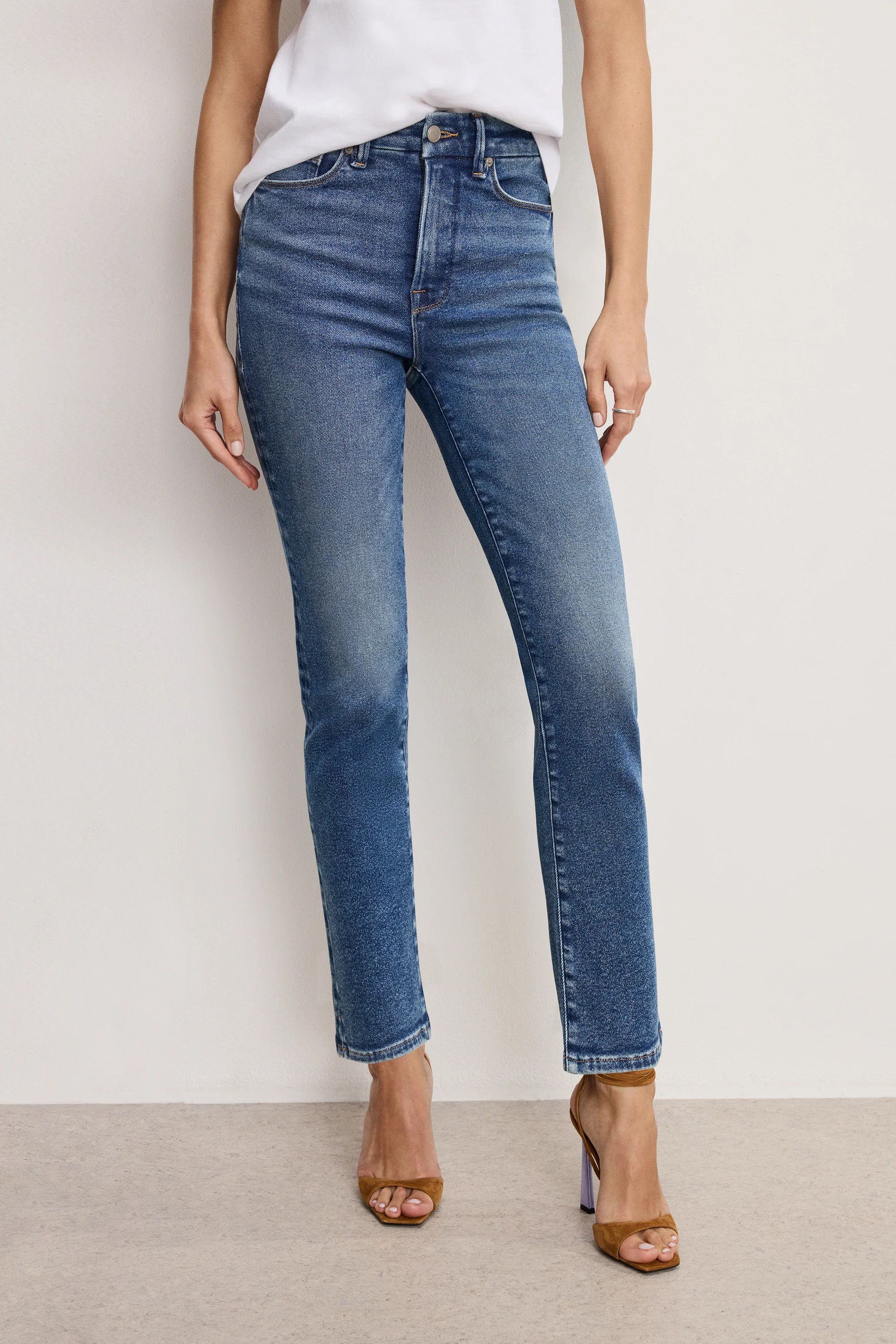 GOOD CLASSIC SLIM STRAIGHT JEANS | INDIGO850 - GOOD AMERICAN | Good American