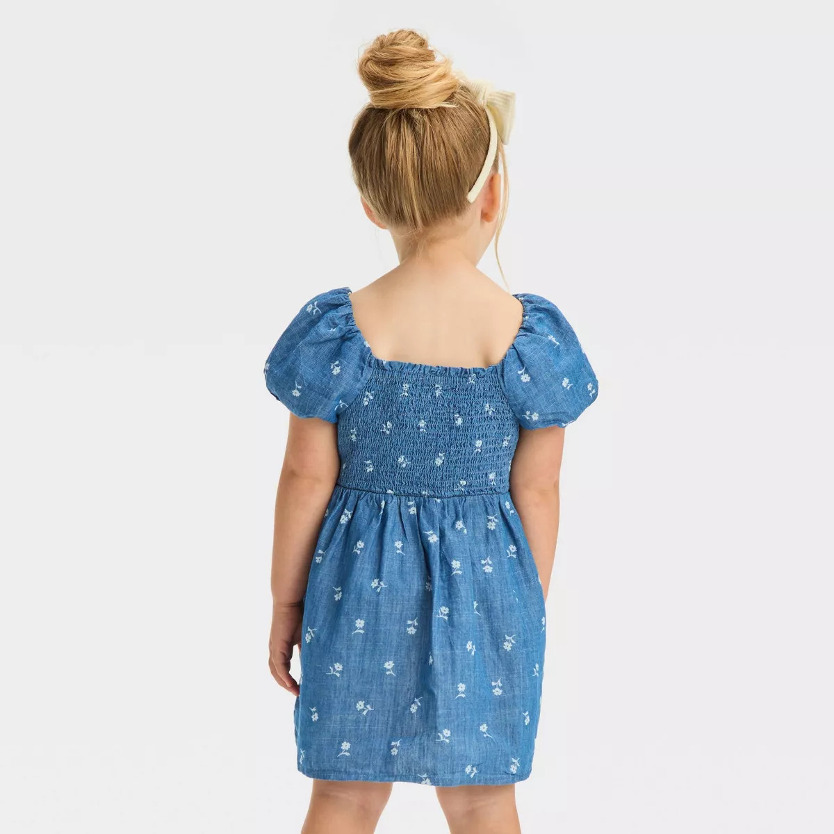 Toddler Girls' Floral Dress - Cat & Jack™ Blue | Target