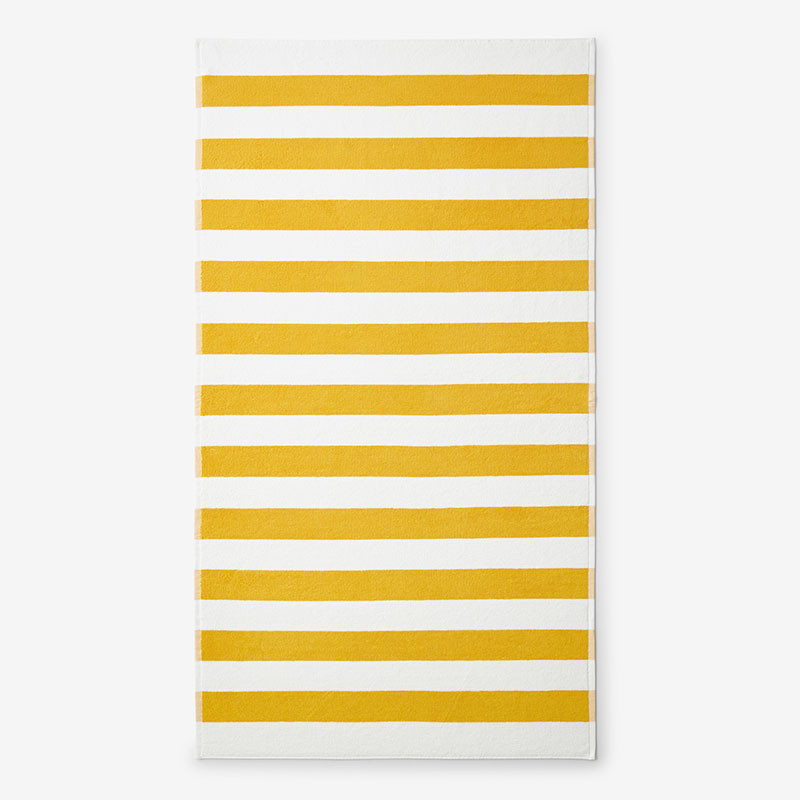 Classic Cabana Stripe Beach Towel - Yellow, Size 39 X 70, Cotton | The Company Store | The Company Store