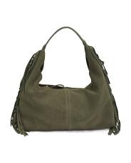 Made In Italy Suede Fringe Hobo | TJ Maxx