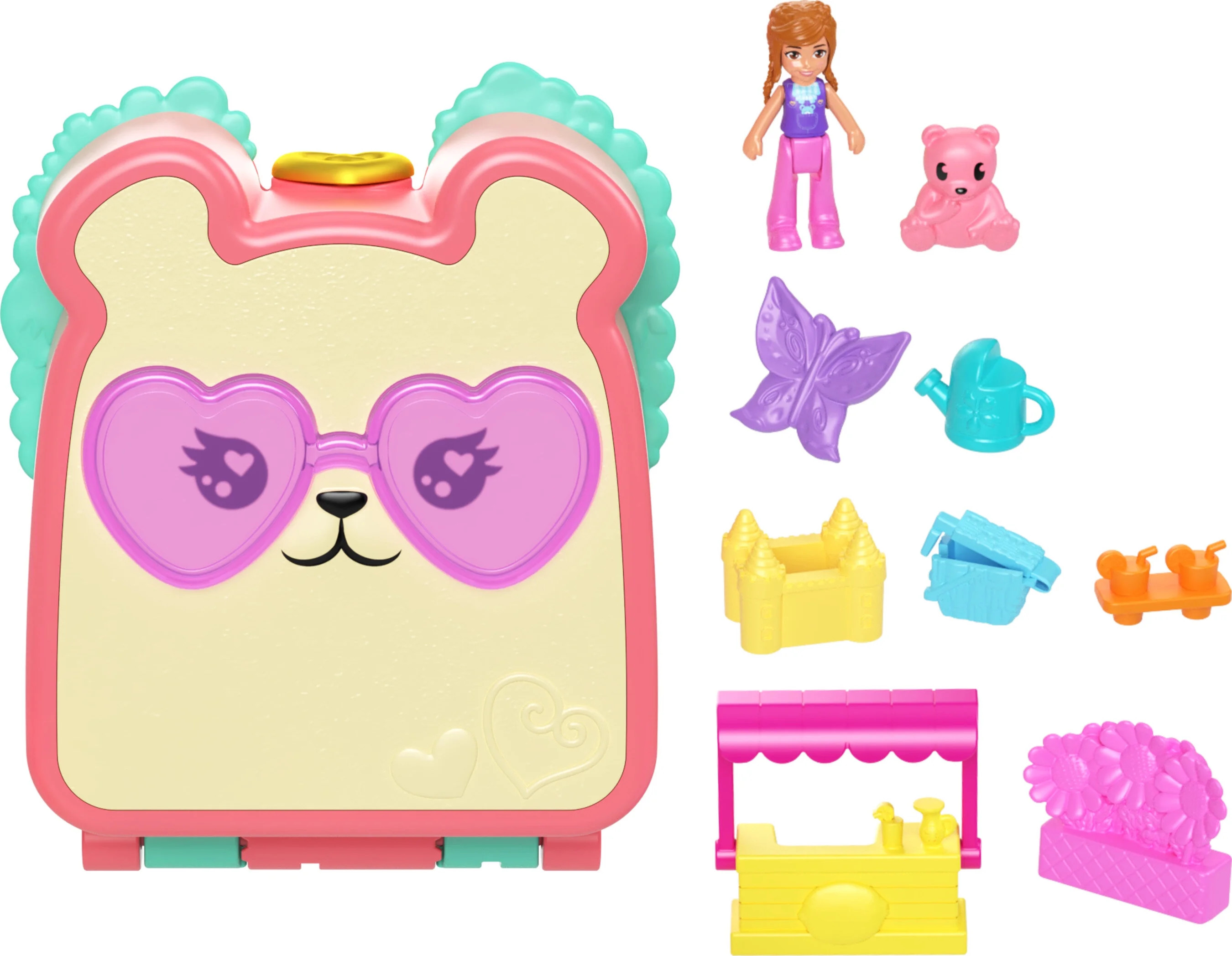 Polly Pocket Cutie Bear Picnic Mini Playset with 1 Micro Doll & 8 Accessories Including Pet, Food... | Walmart (US)
