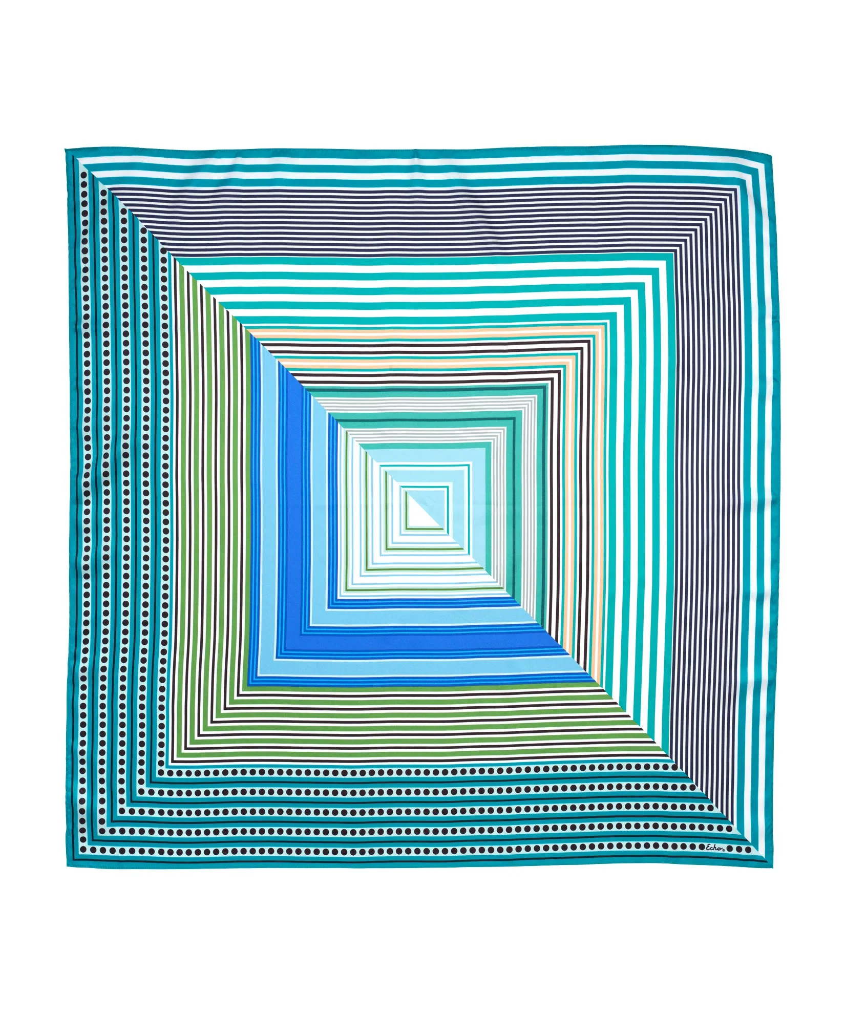 Stripe Vortex 35" Silk Square Scarf | Echo New York