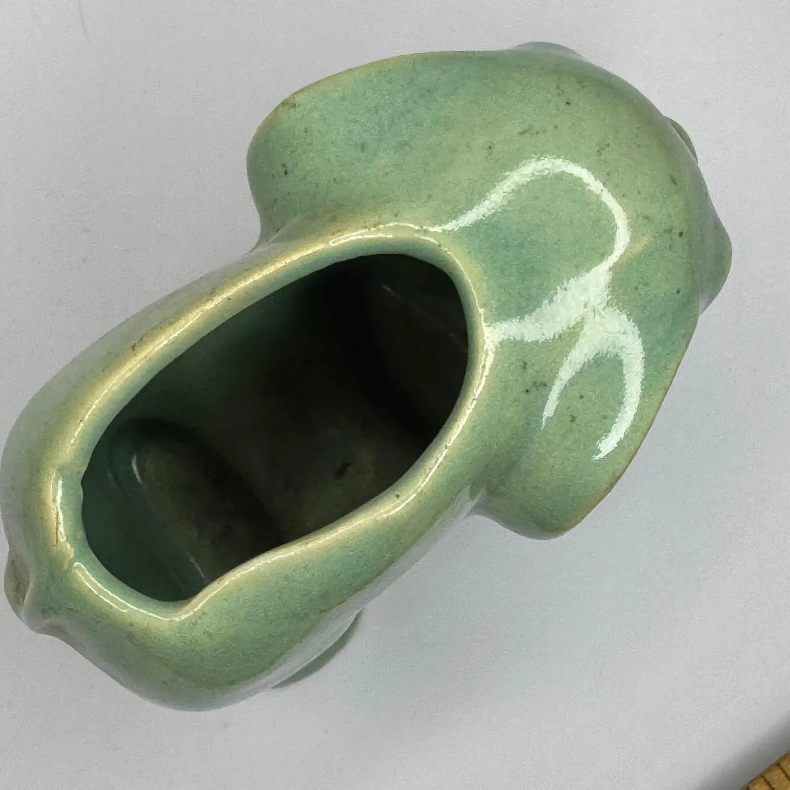 Vintage McCoy Art Pottery Celadon Green Elephant Trunk Up Planter 3x3.5 | Etsy (US)