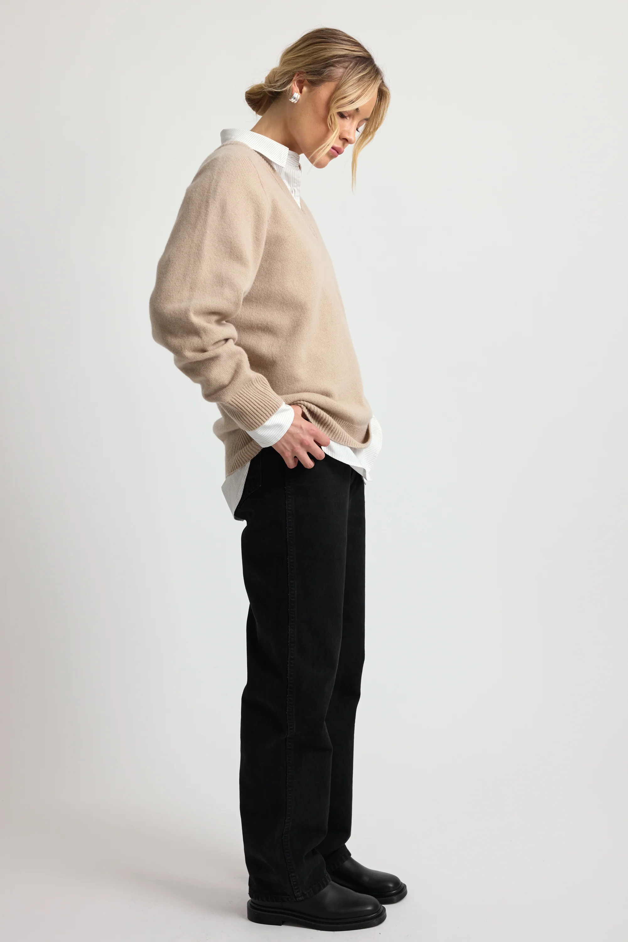 Wool V Neck Sweater | Almina Concept