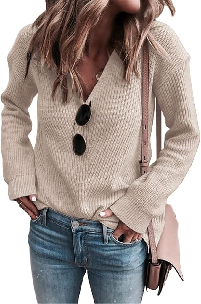 NIUBIA Womens Long Sleeve Sweater Pullover Fashion Solid Stretchable Elasticity Knit Winter Jumpe... | Amazon (US)