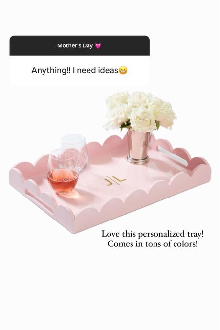 Love this personalized tray for Mother’s Day! Comes in several colors  