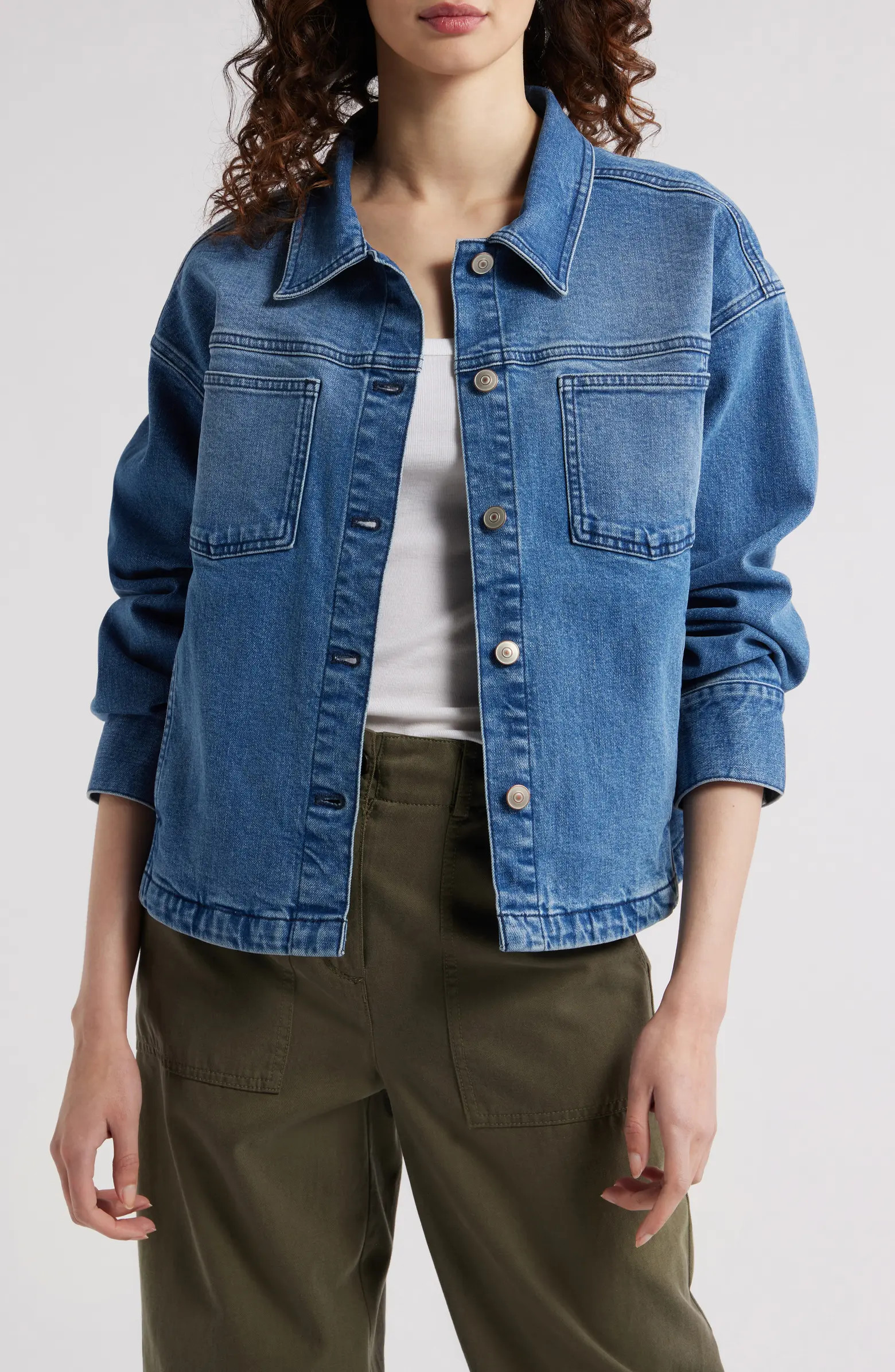 Treasure & Bond Back Pleat Denim Jacket | Nordstrom | Nordstrom