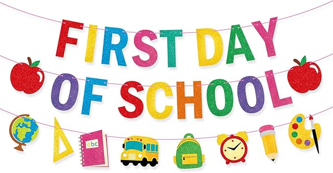 First Day Of School Banner Decor, Back To School Garland Decor, First Day Of School's Decorations... | Amazon (US)