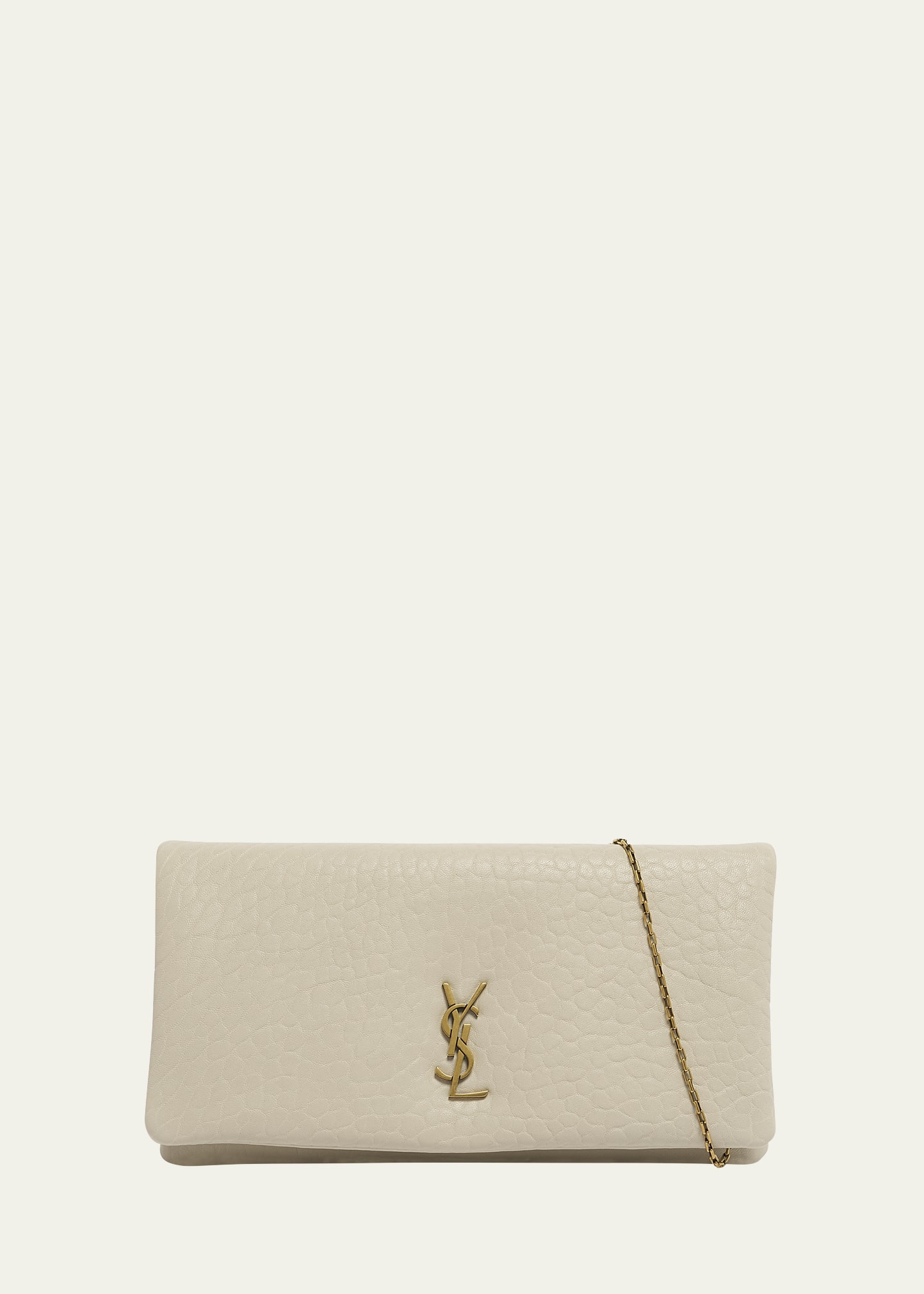 Saint Laurent Calypso Small YSL Pouch Clutch Bag in Calfskin Leather | Bergdorf Goodman