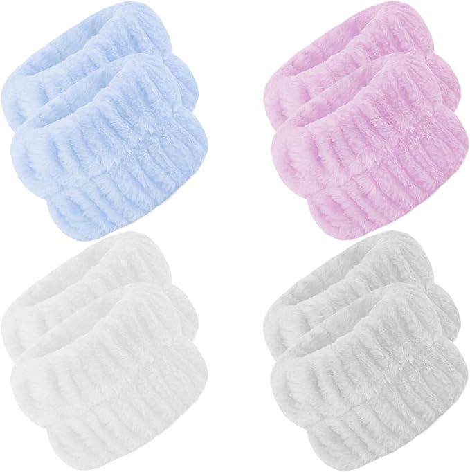 8 Pieces Wrist Spa Washband Microfiber Wrist Wash Arm Towel Band Washbands for Washing Face No Dr... | Amazon (US)