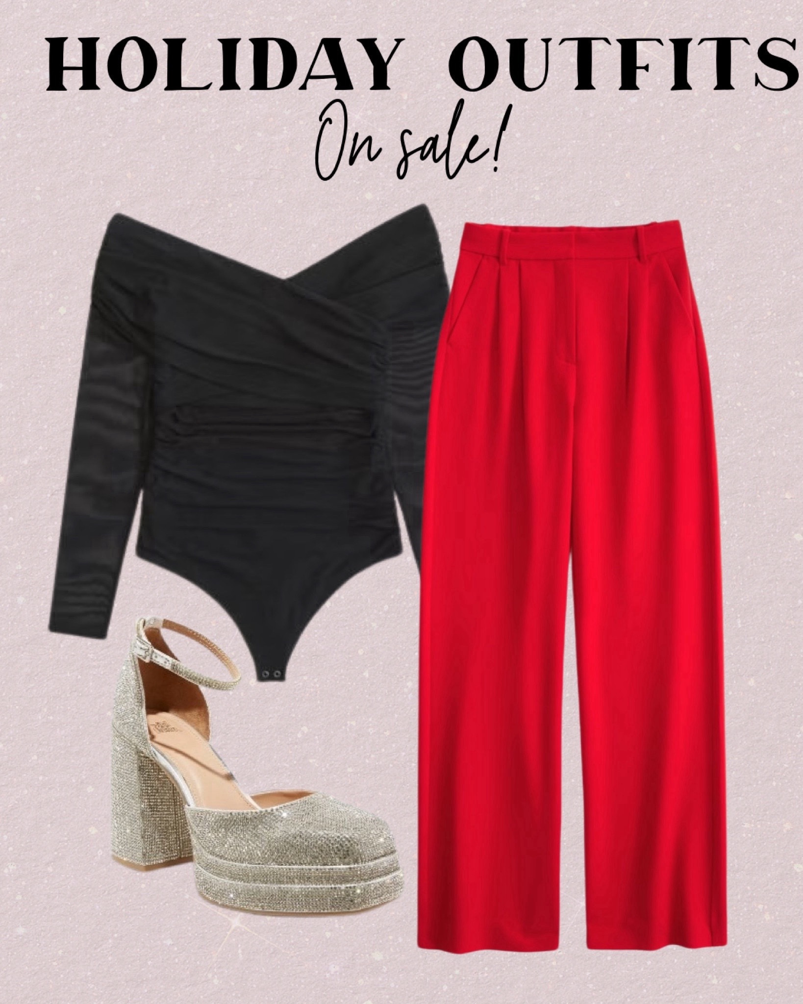 Red pants off shoulder top   for petites size xxsp holiday outfit NYE parties holiday parties 