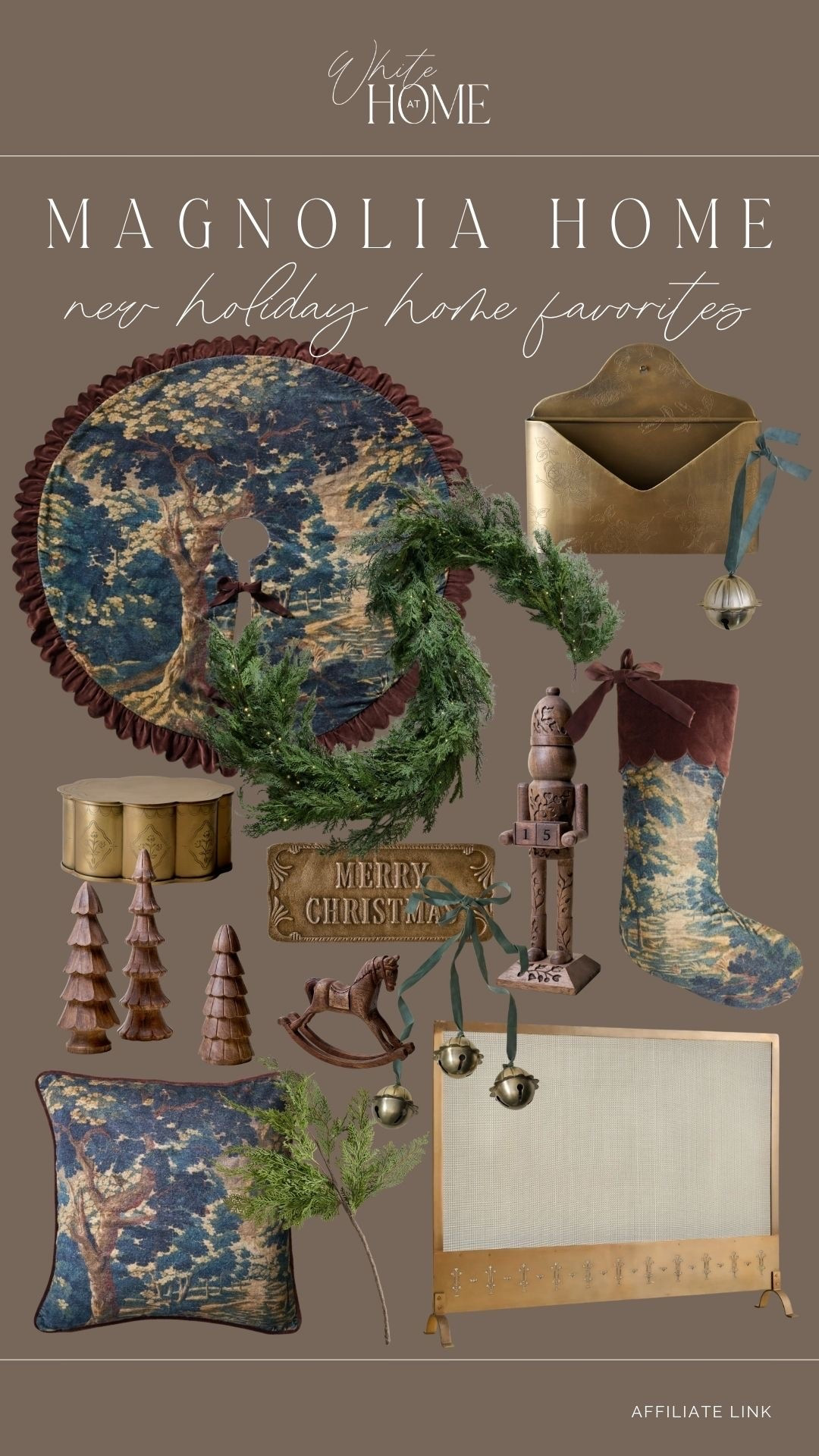 The most stunning new holiday arrivals all from Magnolia! I’m obsessed with these tapestry printed pieces—a unique yet charming take on Christmas! All of the antique gold and warm wood accents are perfect for the holidays, too!