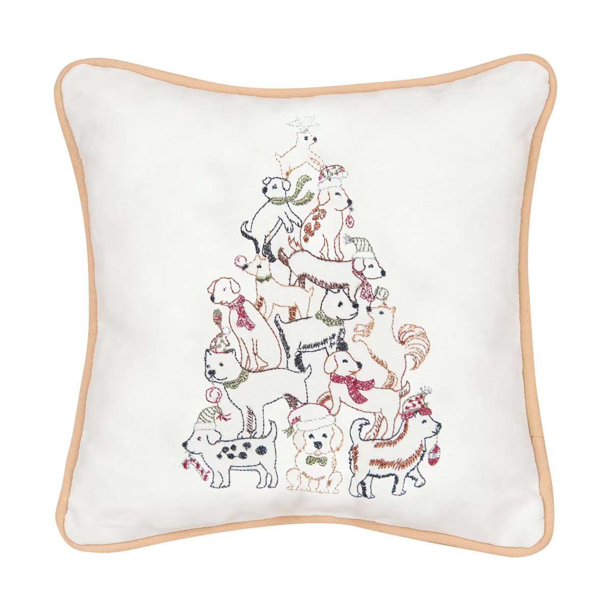 C&F Home Puppy Dog Christmas Tree Small/Petite Accent Pillow, 10" x 10" | Target