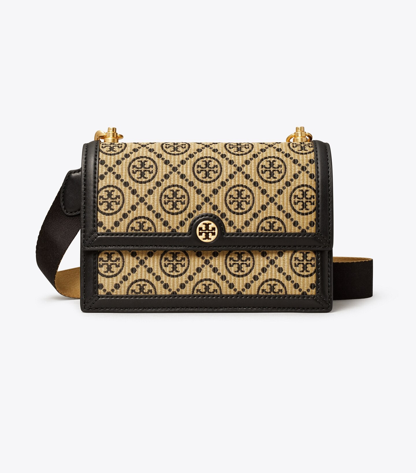 Small T Monogram Raffia Shoulder Bag: Women's Designer Shoulder Bags | Tory Burch | Tory Burch (US)