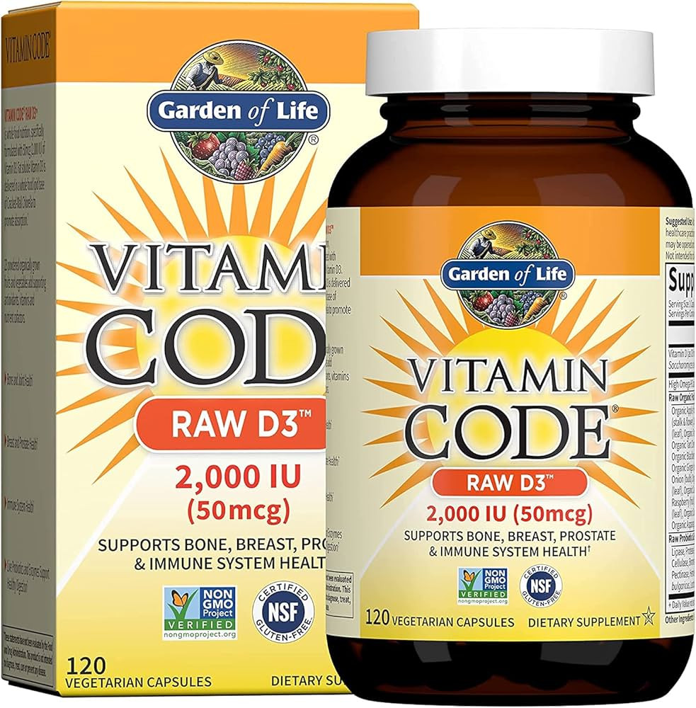 Garden Of Life D3 - Vitamin Code Whole Food Raw D3 Vitamin Supplement, 2000 Iu, Dairy and Gluten ... | Amazon (US)