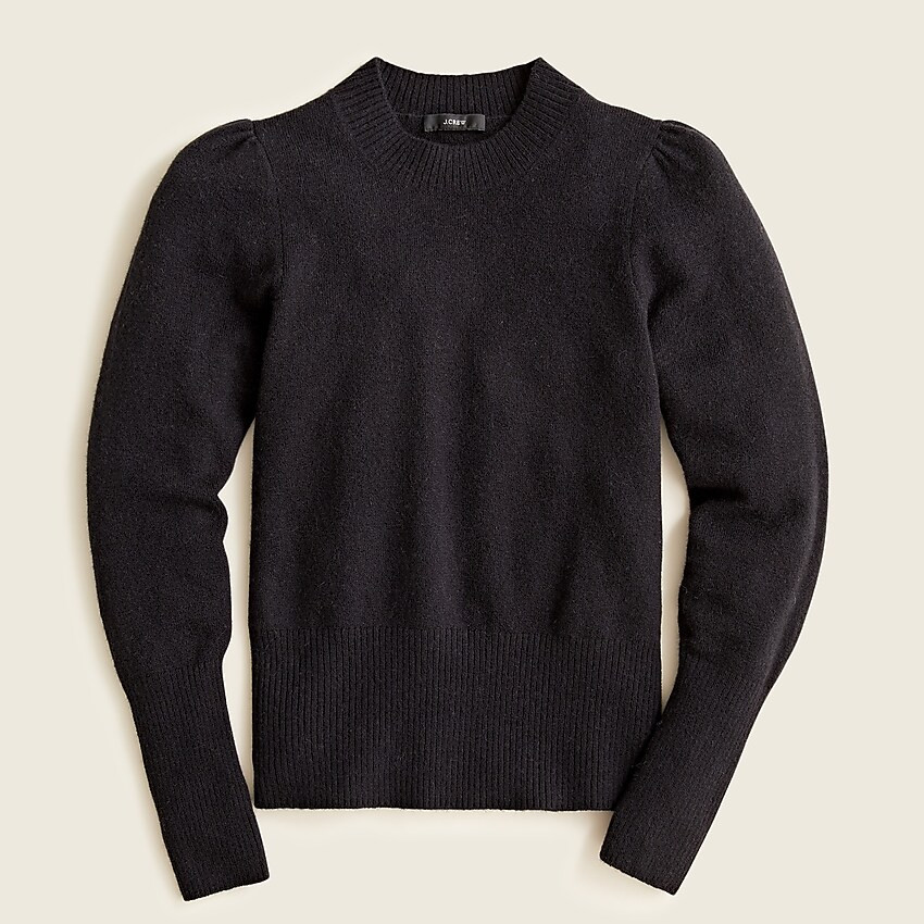 Puff-sleeve crewneck sweater in Supersoft yarn | J. Crew US