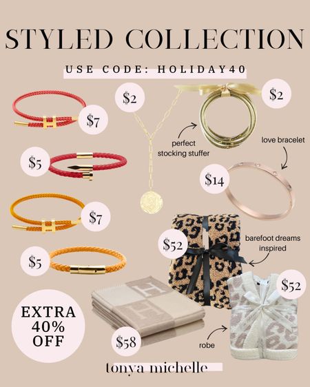 Styled collection sale - barefoot dreams dupe - designer inspired jewelry - daily dupes - robes - H blanket - stocking stuffers for her - gifts for her / mom / sister in law / best friend gifts - gifts under $10 



#LTKHoliday #LTKCyberweek #LTKsalealert
